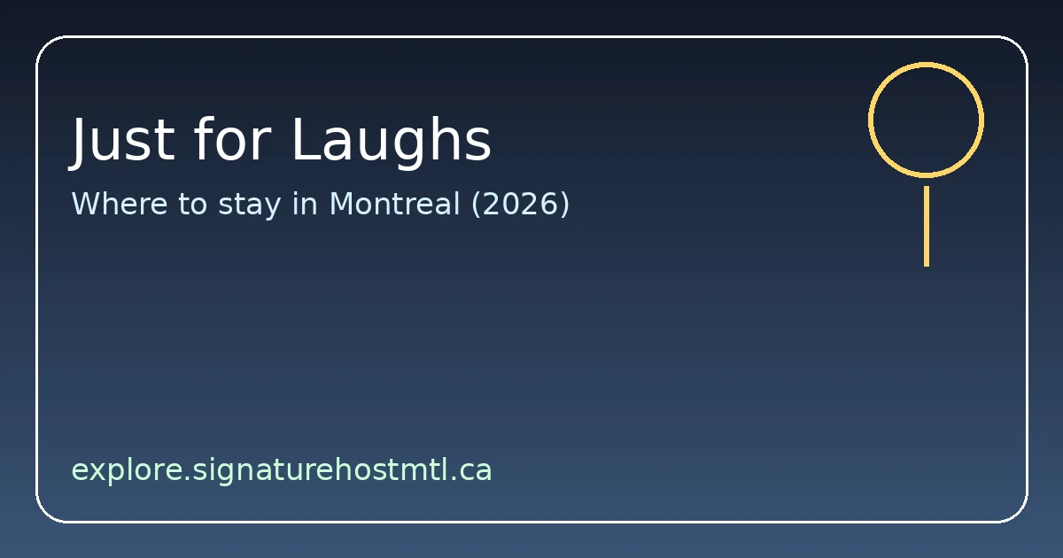 Just for Laughs Montreal 2026 travel guide cover featuring downtown Montreal